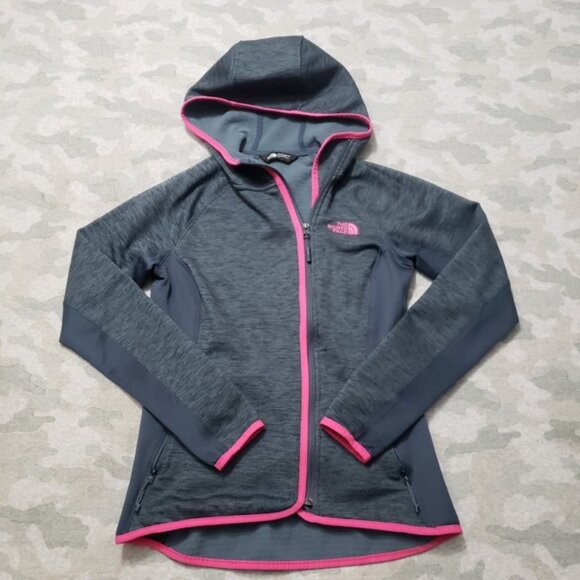 The North Face Sweatshirt Womens Small Gray Full Zip Hooded Pockets Lightweight - Picture 1 of 6